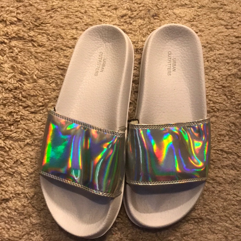 Urban Outfitters Holo Slides NWT